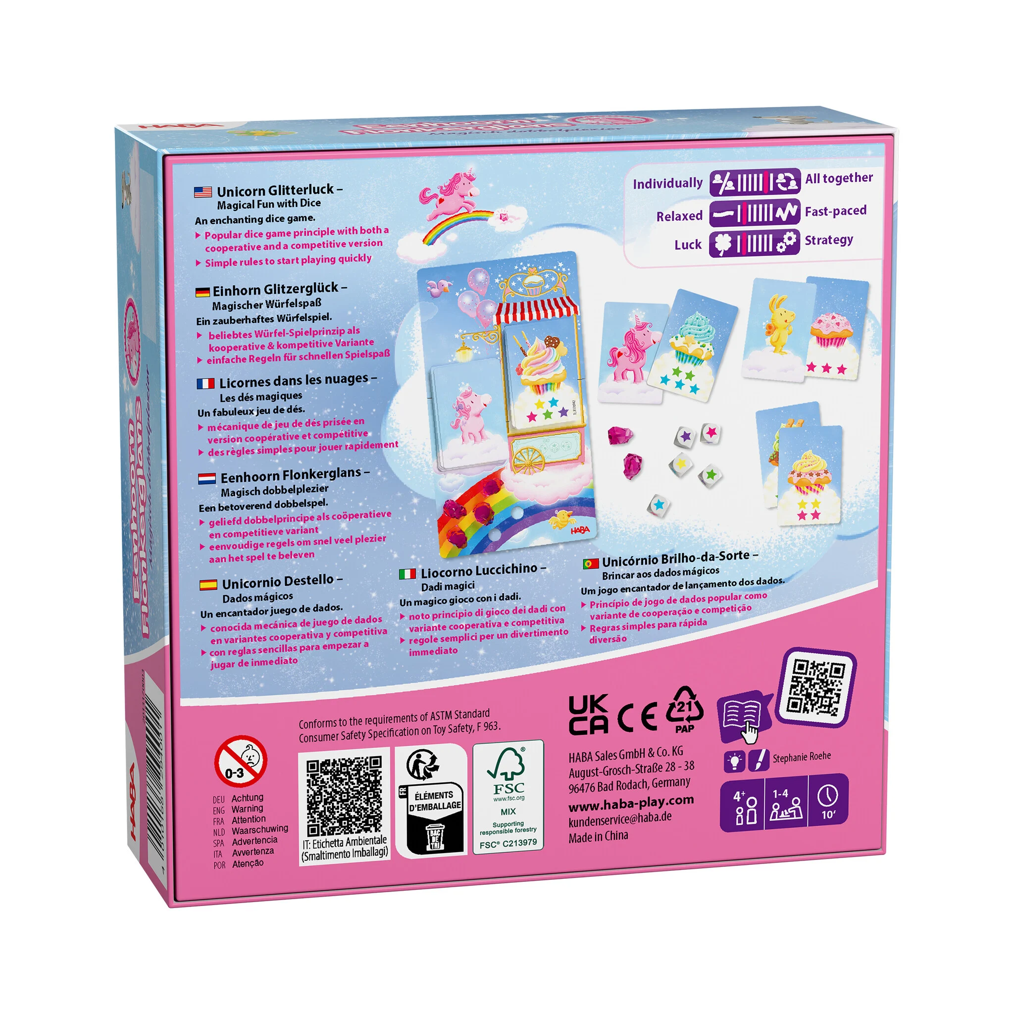Haba Haba spel - Eenhoorn Flonkerglans- Magisch dobbelplezier