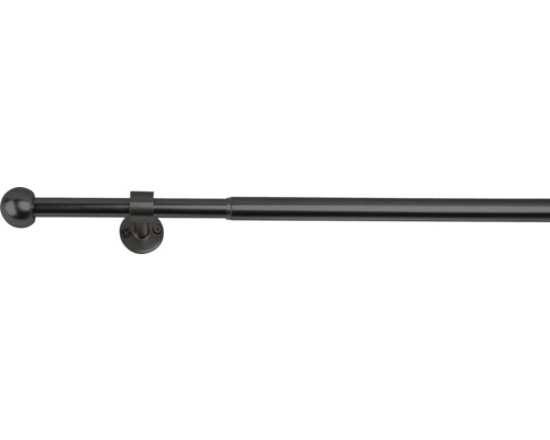 Uitschuifbare gordijnroedeset, 2-in-1, zwart, 120-210 cm, Ø 16/19 mm