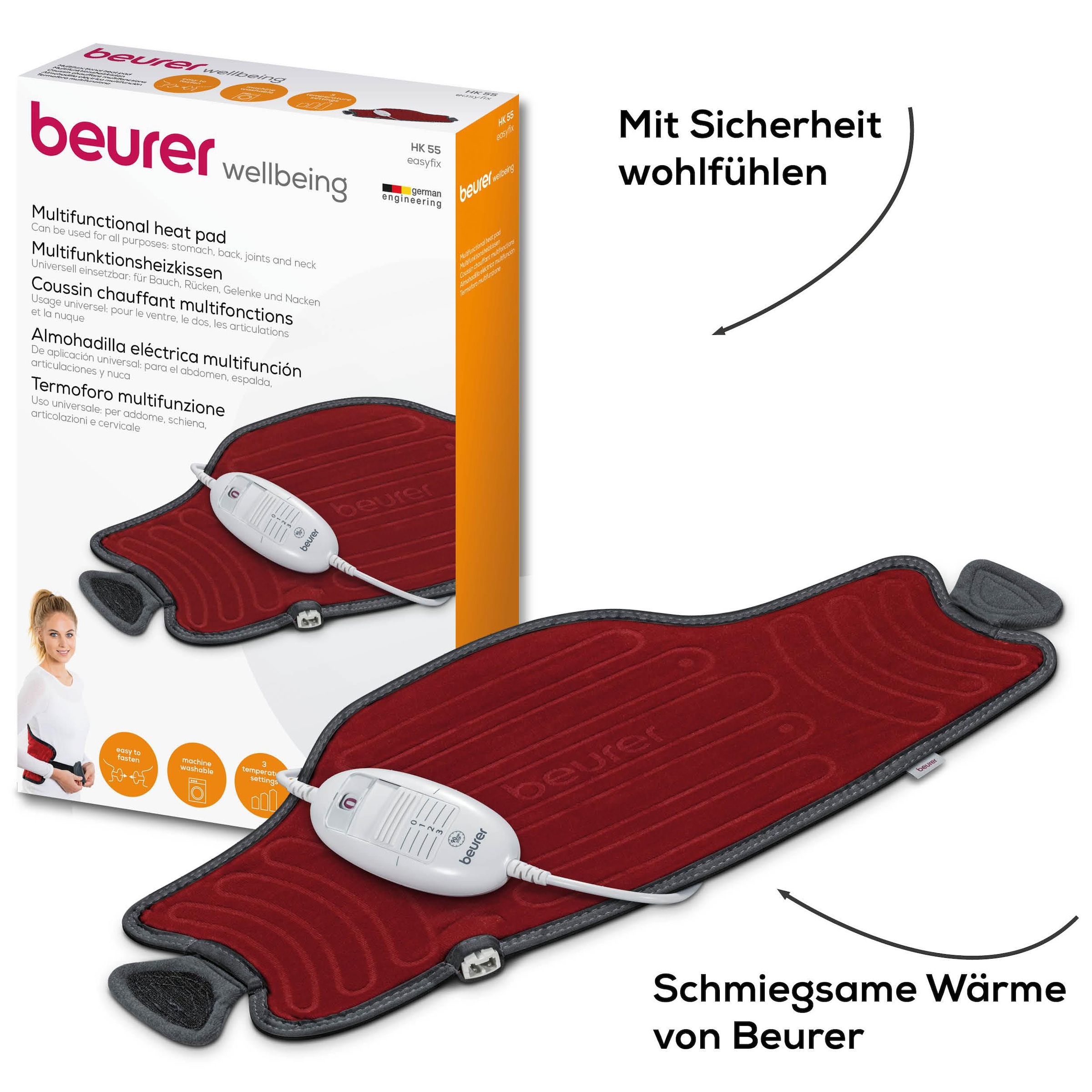 BEURER Heizkissen »HK 55 Easyfix, multifunktional anwendbar für Bauch, Rücken, Gelenke« Mit integriertem Gummiband mit Klettverschluss für einfache Fixierung