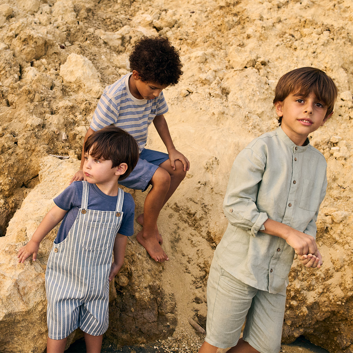 Topolino Pure Collection Jungen T-Shirt mit Streifen blau / beige