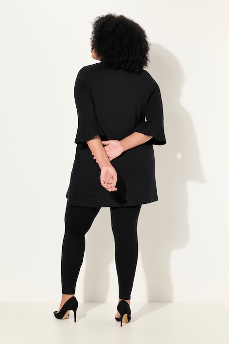 T-Shirt, A-Linie, Taschen, V-Ausschnitt, 3/4-Glockenärmel