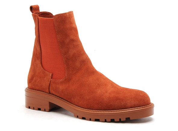 Coco abricot boots bottine plates femme robier orange
