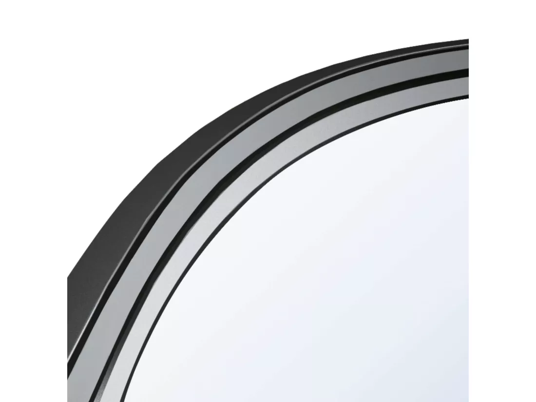 Miroir Salle de Bain RIO - 50x90cm - Noir Mat - Bordure Led T° Variable - Tactiles On/Off & Anti-Buée - LEDIMEX