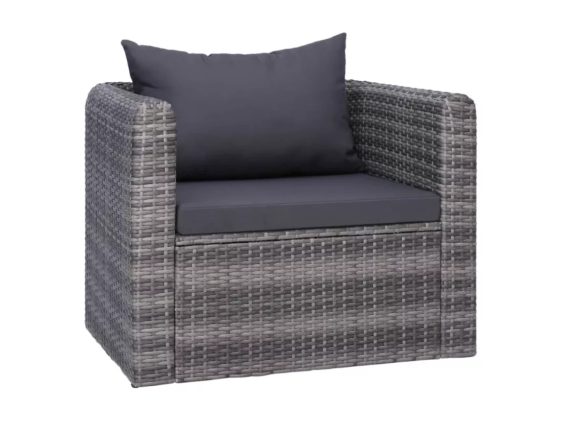 Salon de jardin 7 pcs et coussins et oreillers Résine tressée