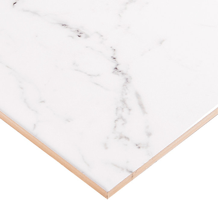 Carrelage mural effet marbre Elegance 20x60 cm blanc