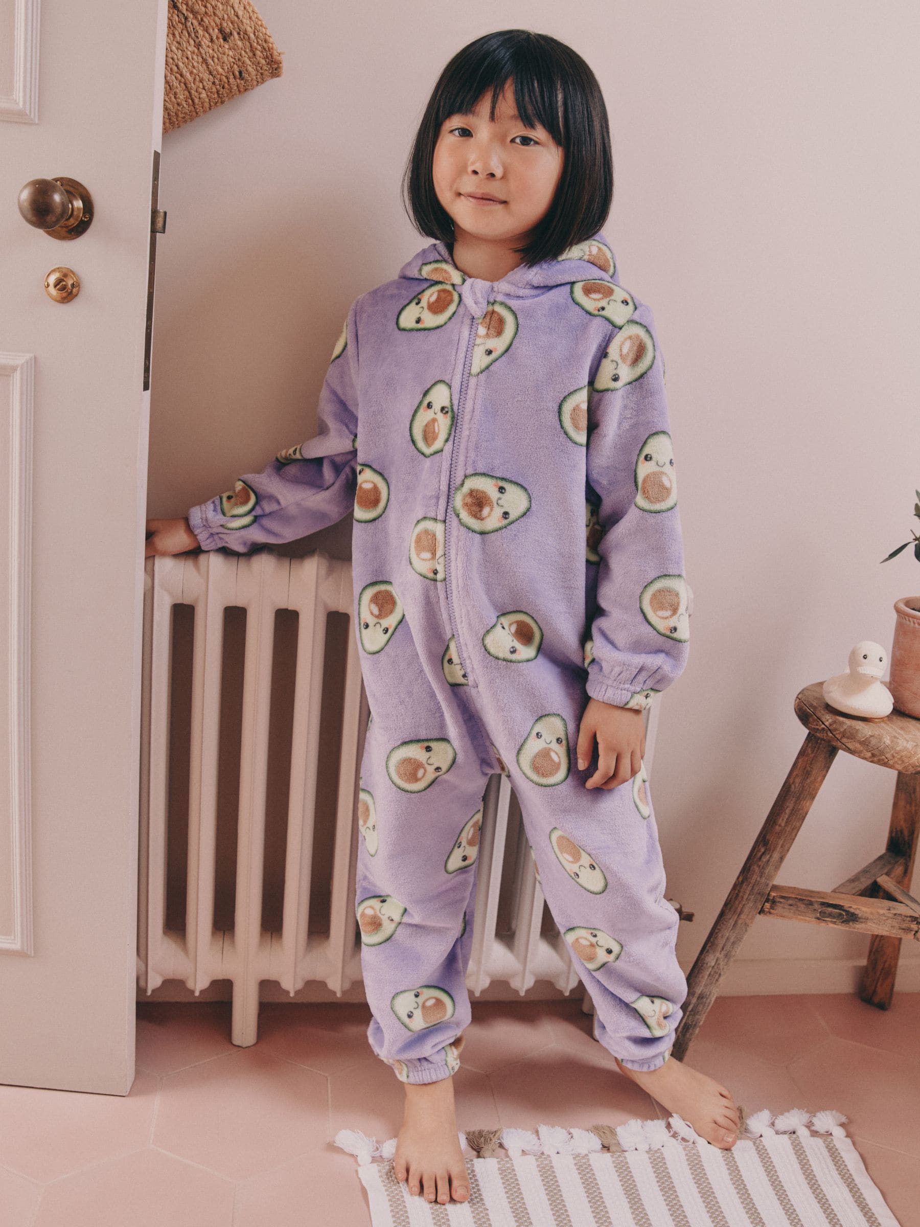 Purple Avocado Print - Fleece All-In-One (1,5 - 16 jr)