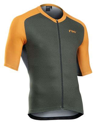 Maillot Manches Courtes Northwave Force Evo Khaki/Orange