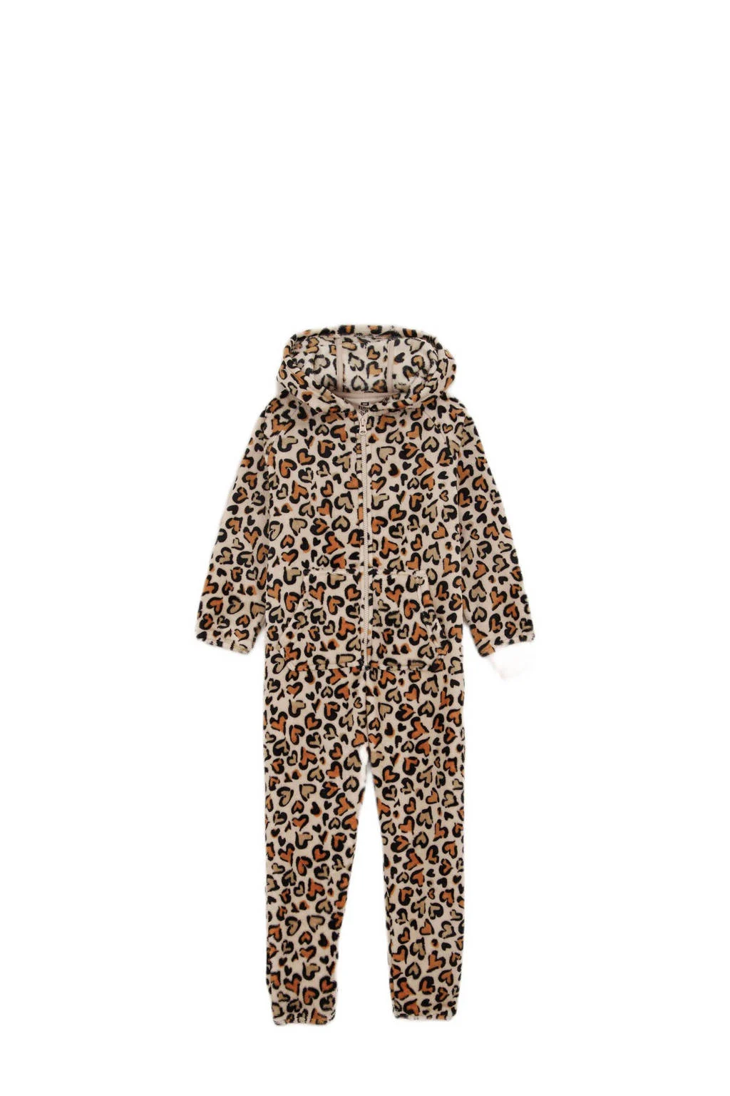 WE Fashion fleece onesie zand/zwart