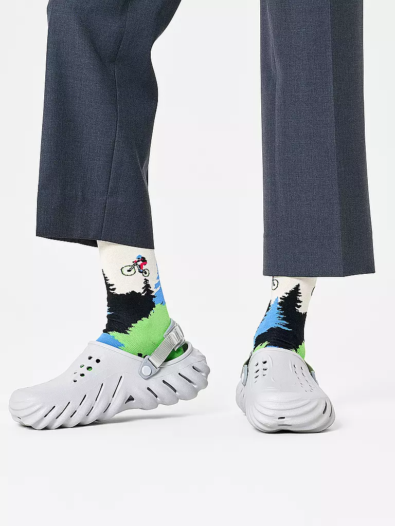 HAPPY SOCKS Herren Socken MOUNTAIN BIKE 41-46 white creme