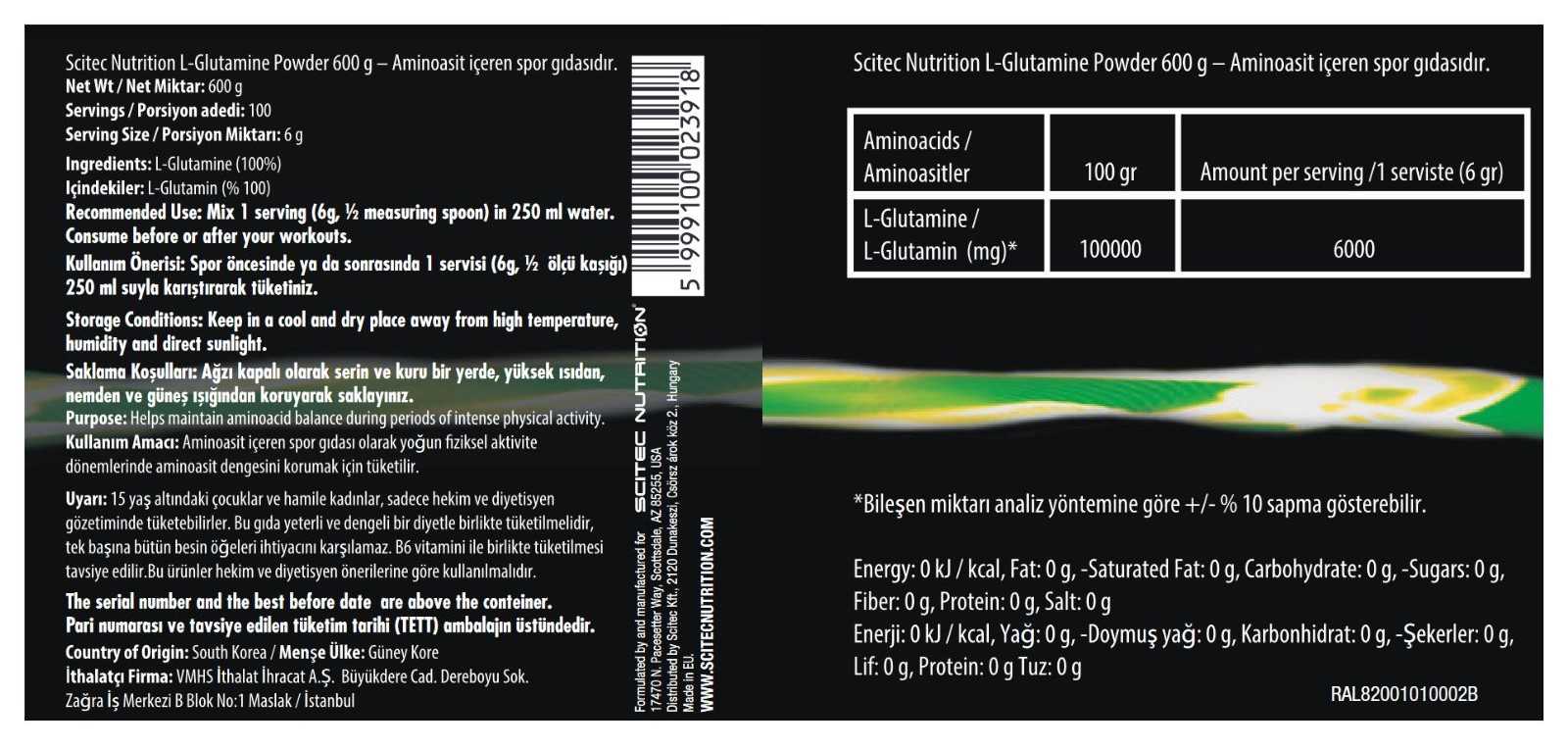 Scitec Nutrition L-Glutamina 300 g