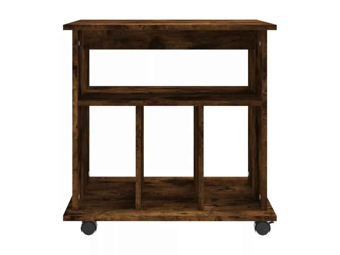 Armoire roulante Chêne fumé 60x45x60 cm Bois d'ingénierie