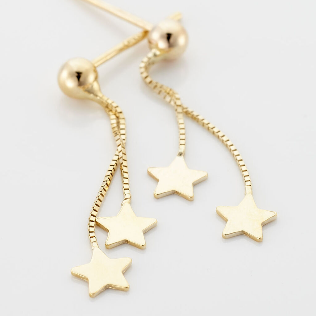 Boucles D'oreilles Pendantes Alphonsine Etoile Or Jaune