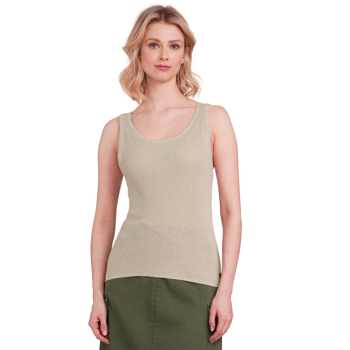 Gina Collection Damen Top mit Effektgarn beige