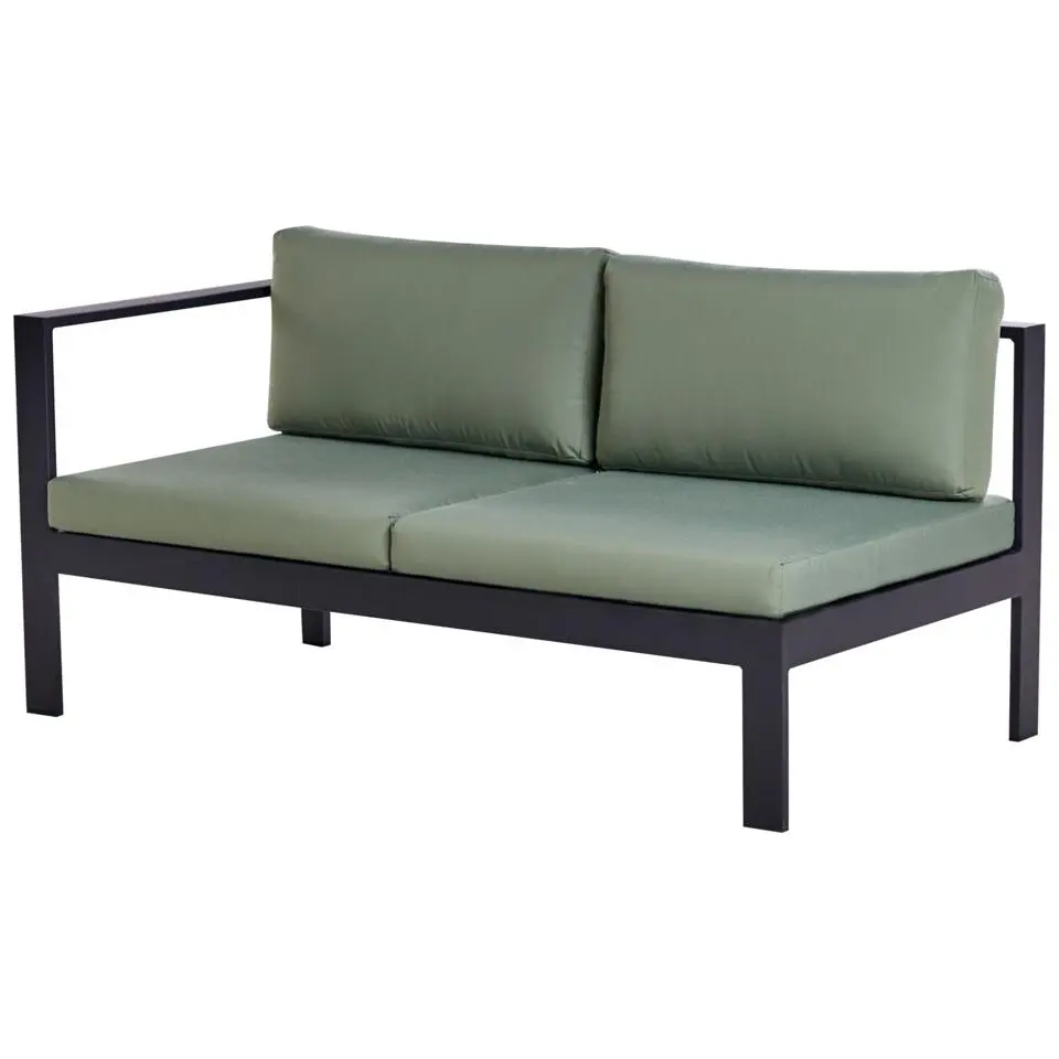 MESSINA - Loungeset voor 5 - Zwart/Groen - Aluminium