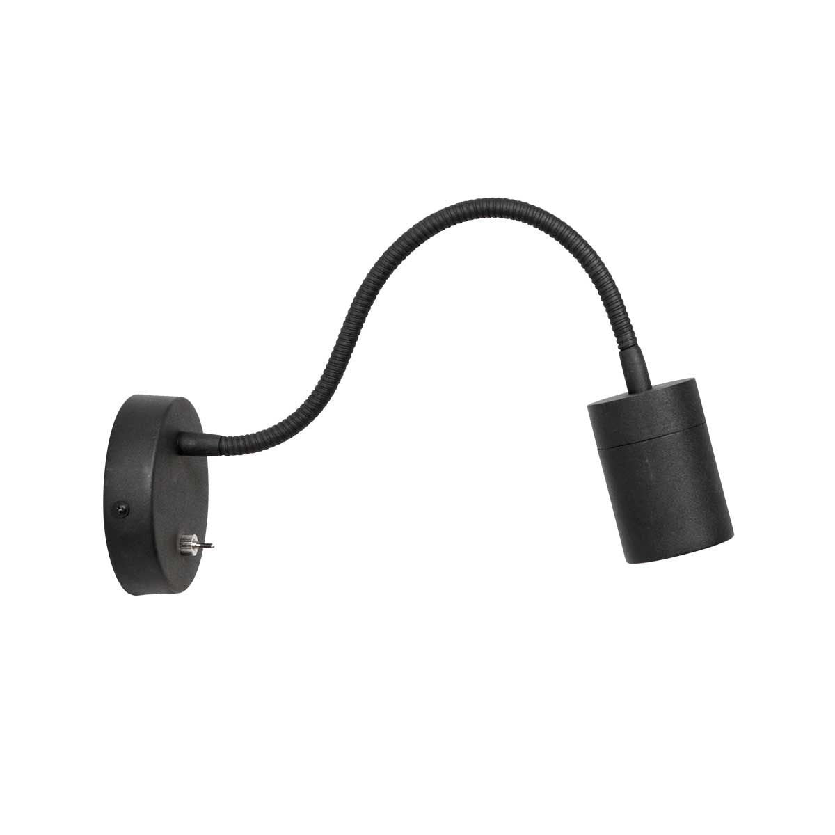 Mexlite - wandlamp - Upround - zwart - metaal staal - bedlampje -
