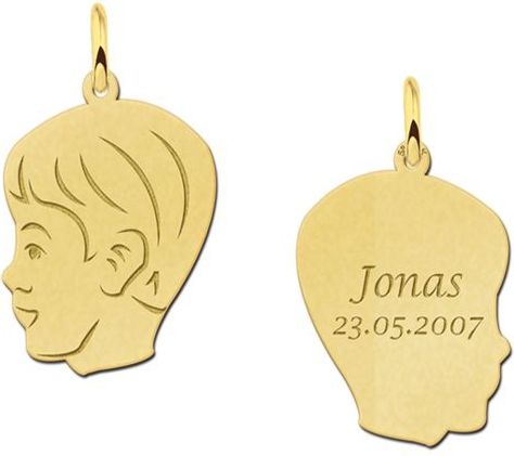 Gouden jongens kinderkopje met gravure Names4ever