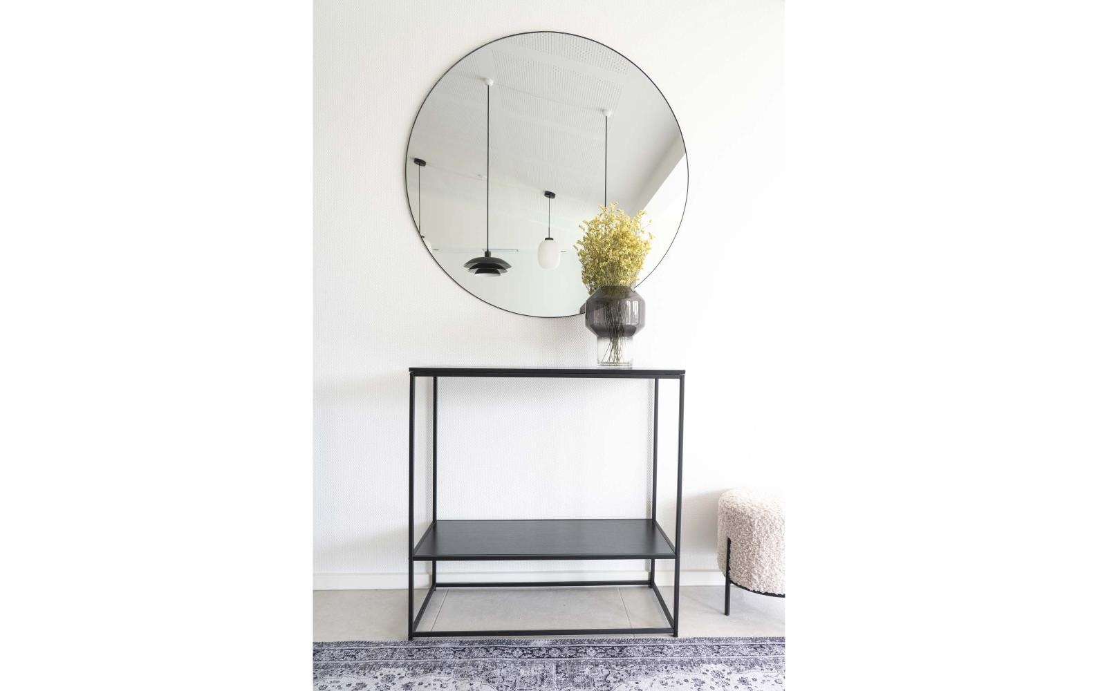 Spiegel Jersey Ø 100 cm, Schwarz<br>Wandspiegel aus Edelstahl