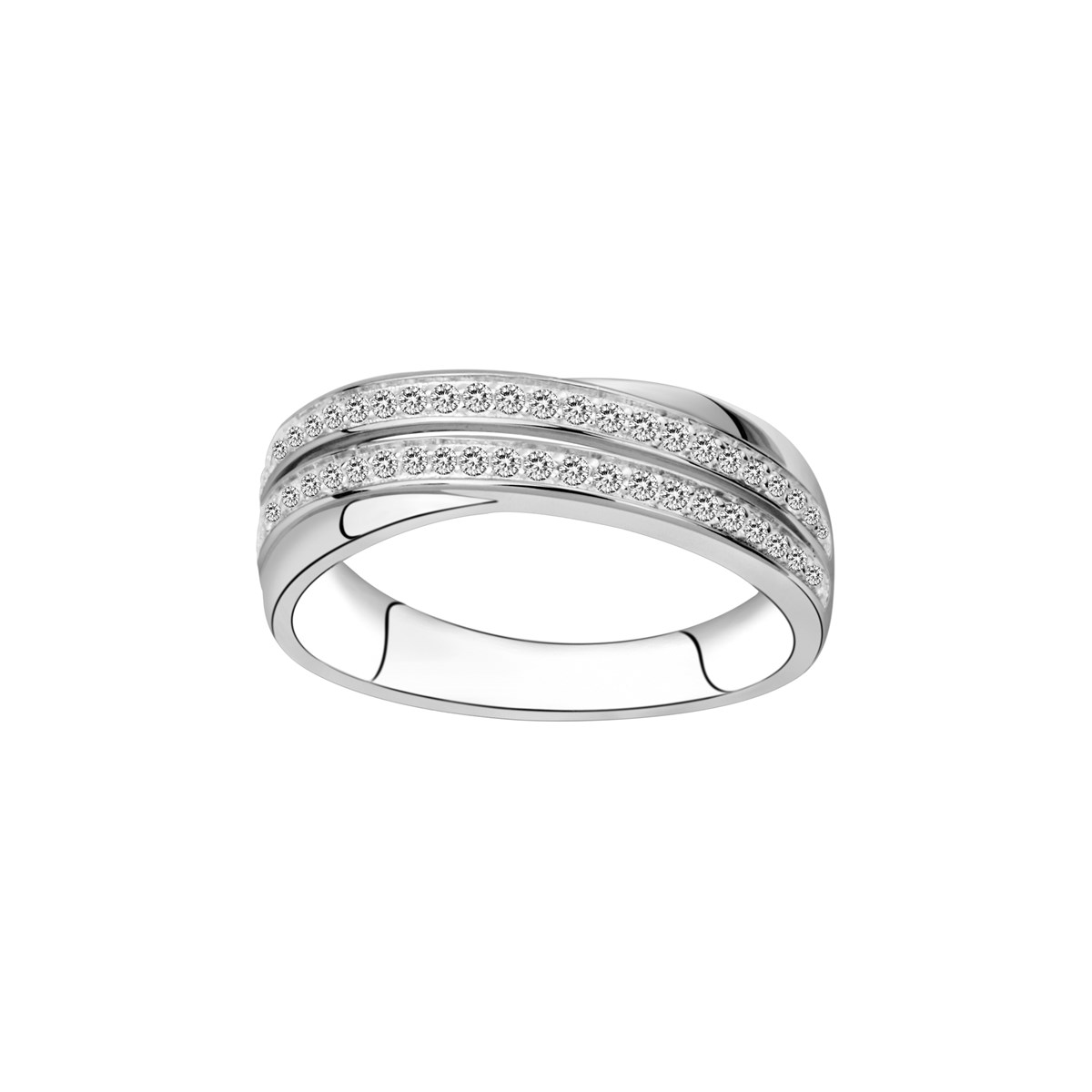 Bague en Argent avec oxyde de zirconium blanc