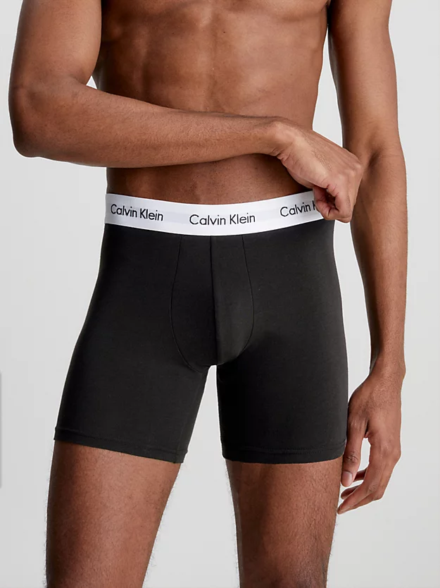 Pacote com 3 Cuecas Boxer Longas - Algodão Elástico