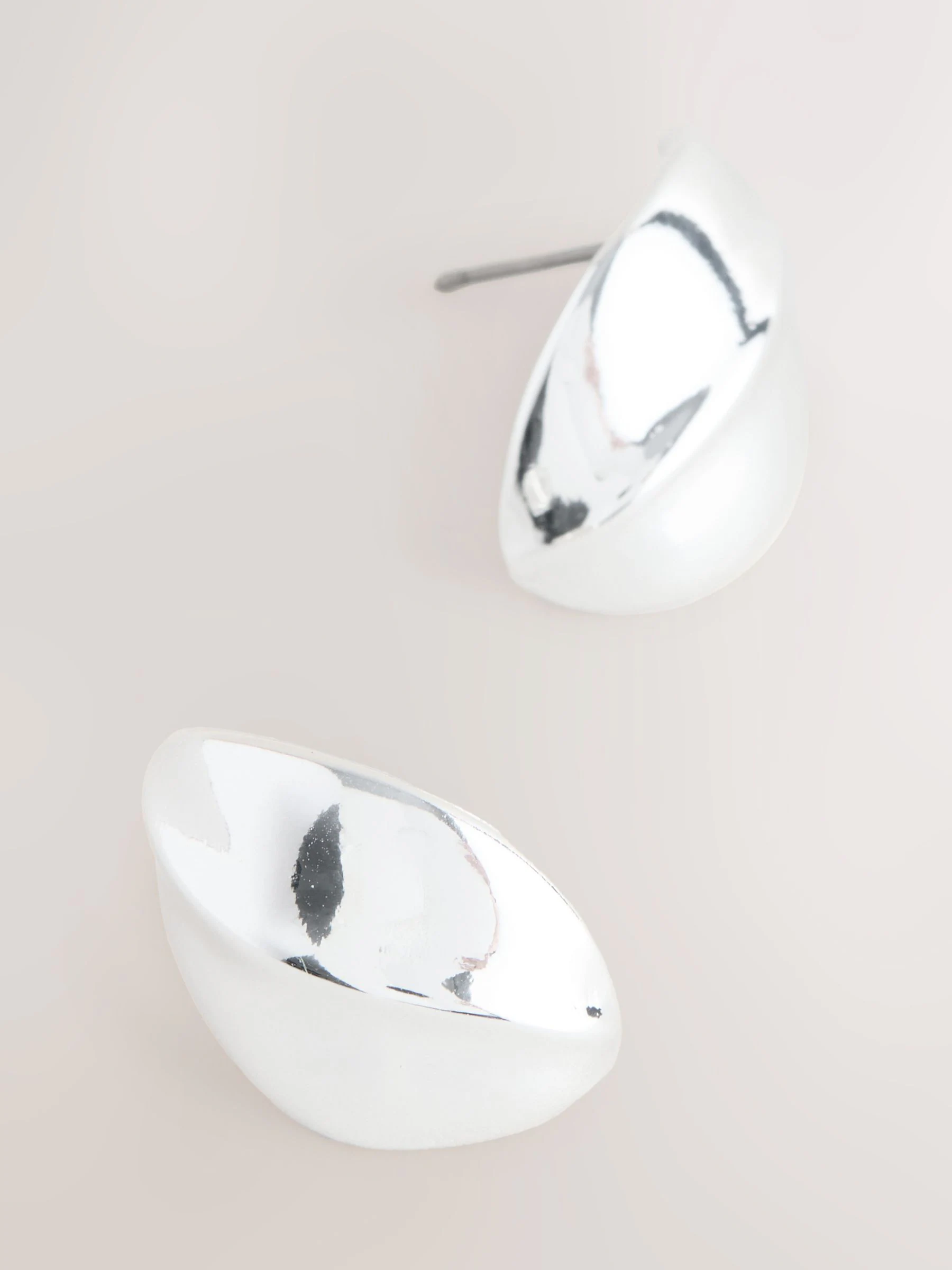 Zilverkleurig - Bouton Stud Earrings