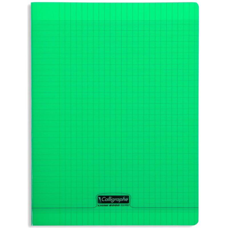 Cahier piqué 8000 POLYPRO 24x32 cm 192 pages grands carreaux 90 g - Vert