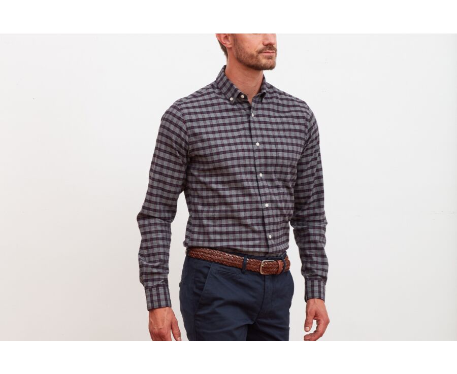 Chemise flanelle à carreaux Navy et gris - FRANKLIN