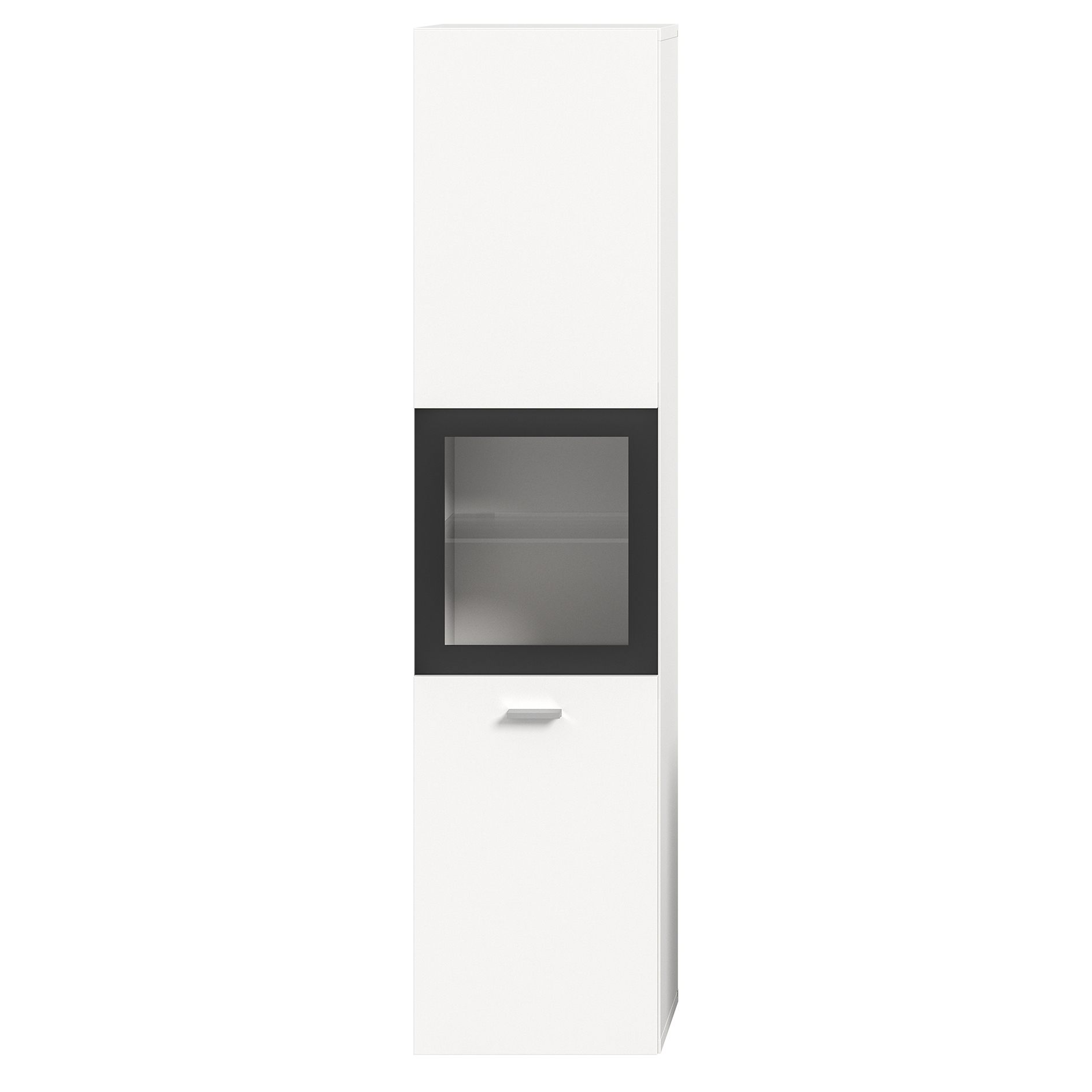 Badschrank BOSTON - weiß-schwarz - 30 cm