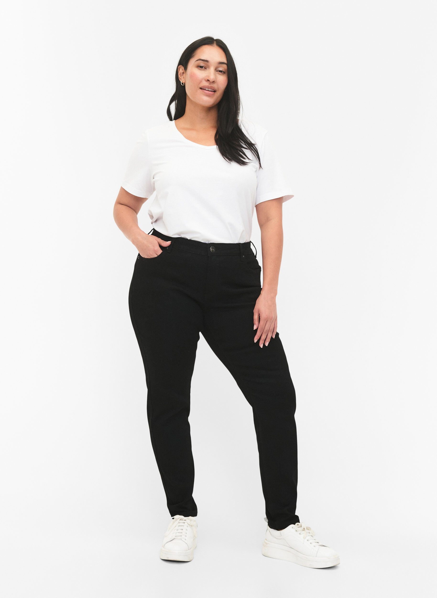 Slim fit Emily jeans med regulær talje