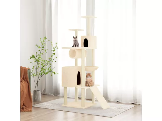 Arbre à chat avec griffoirs en sisal Crème 168 cm