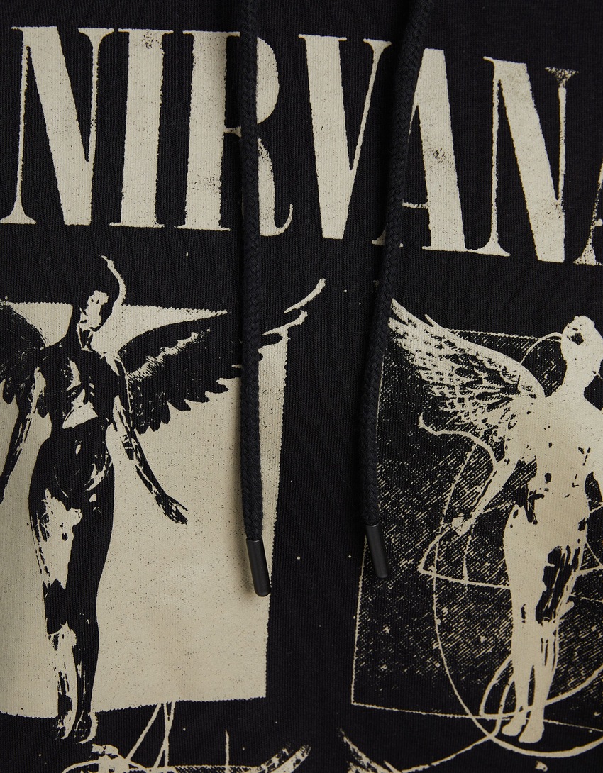 Moletom com capuz estampado do Nirvana