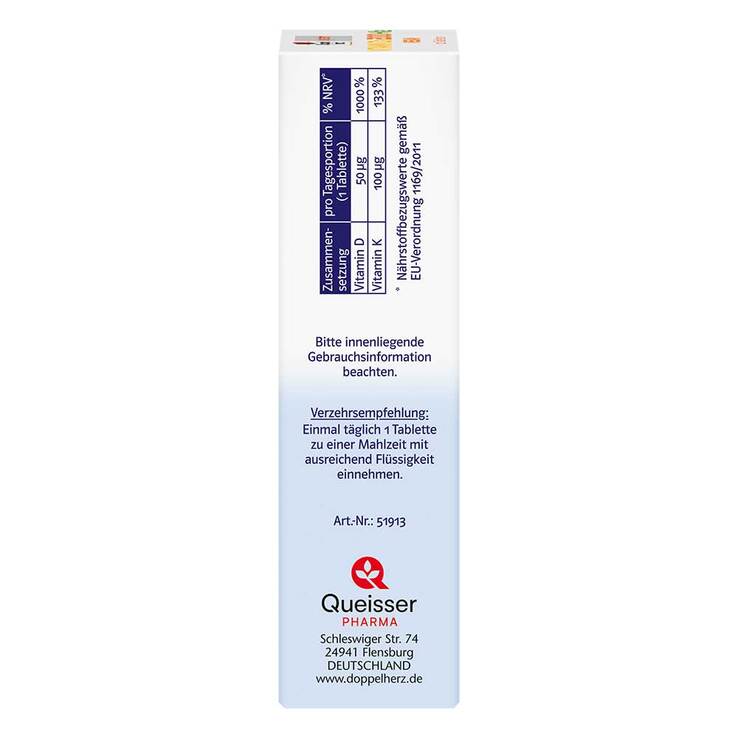 Doppelherz Vitamin D3 2000 + K2 system Tabletten, 120 St