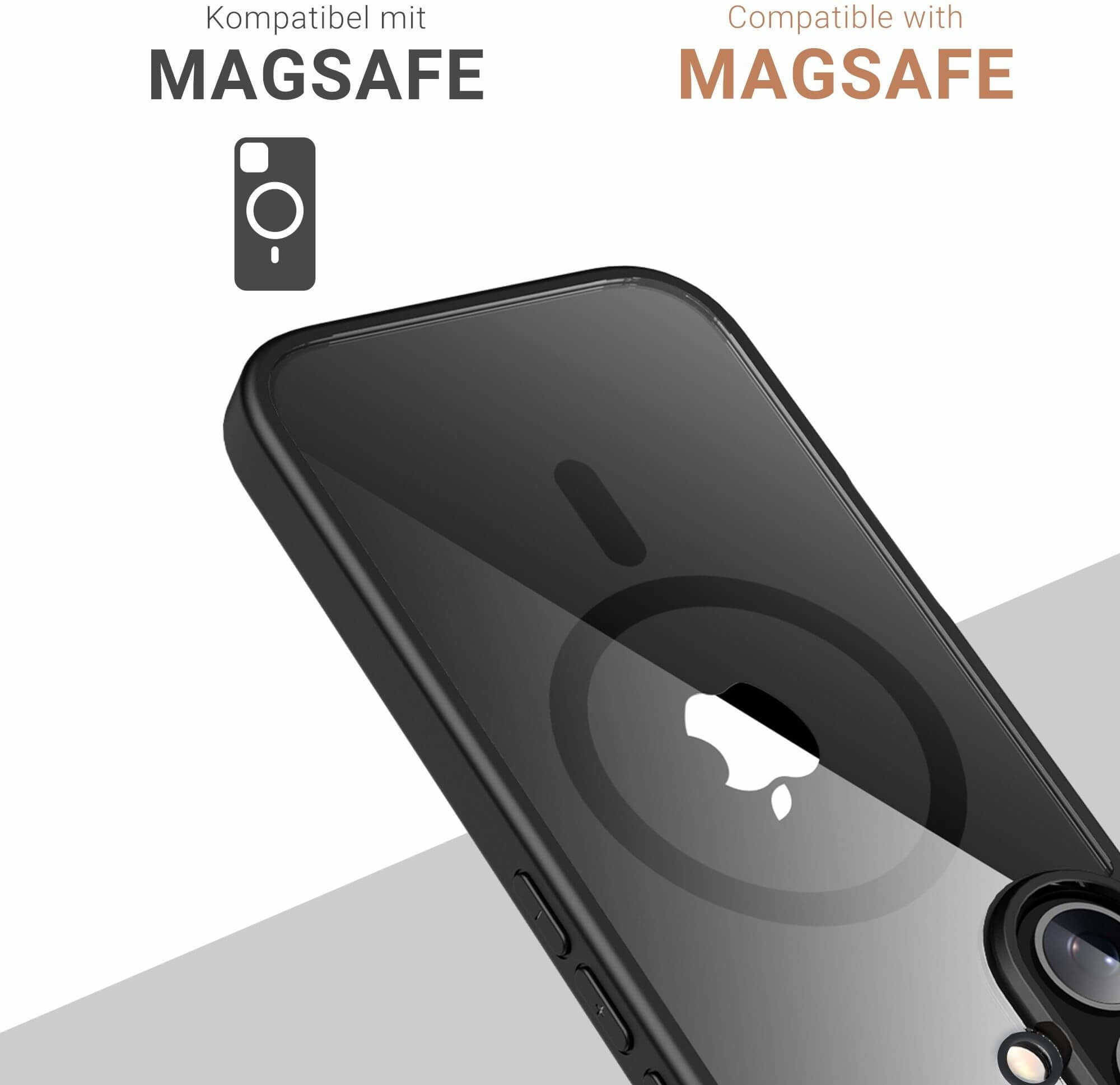 iPhone 16 MagSafe Hybrid Hülle TPU Bumper   Acryl Rückseite Pankow Hybrid (11098) - Schwarz / Transparent