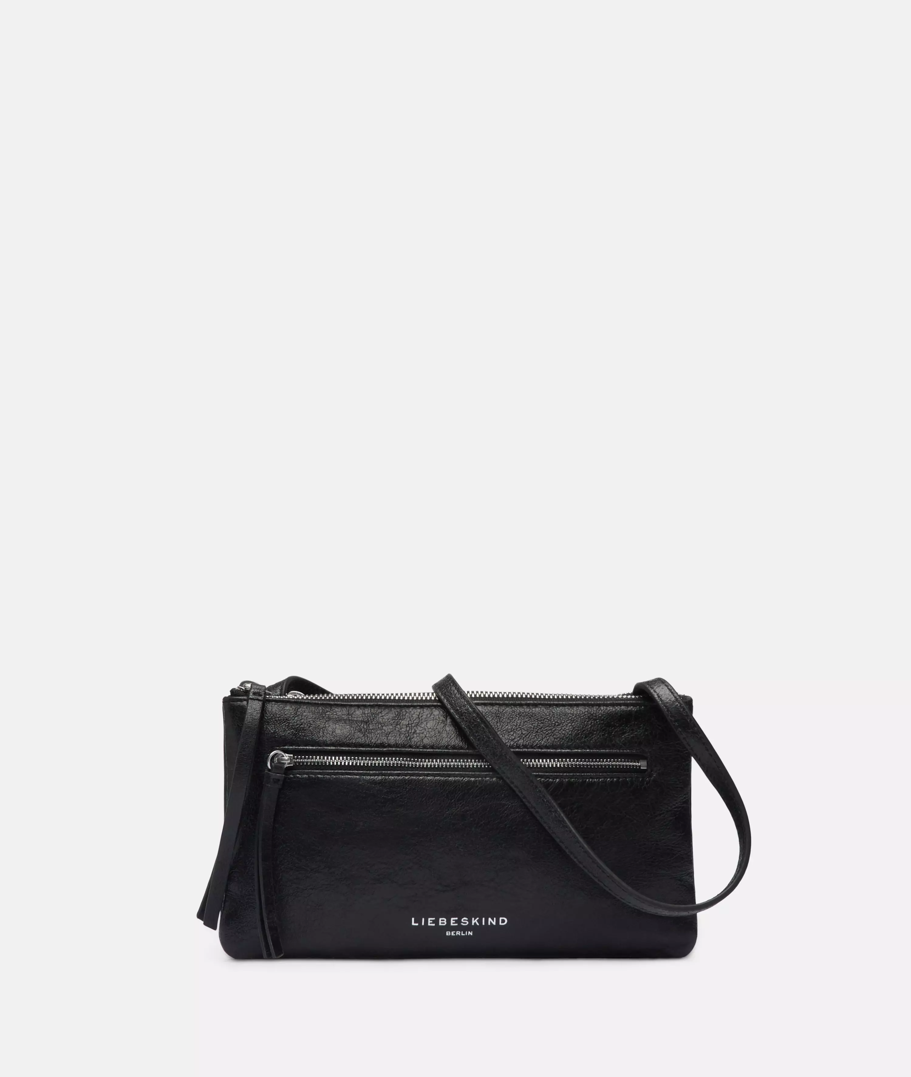 Crossbody Handy shoulder bag in soft lamb leather with crinkle effect