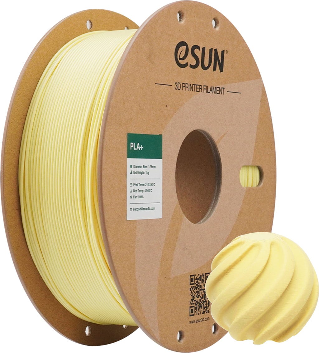 eSUN  PLA+ Almond Yellow, 1,75 mm / 1000 g    PLA-Filament mit verbesserten physikalischen Eigenschaften in Almond Yellow