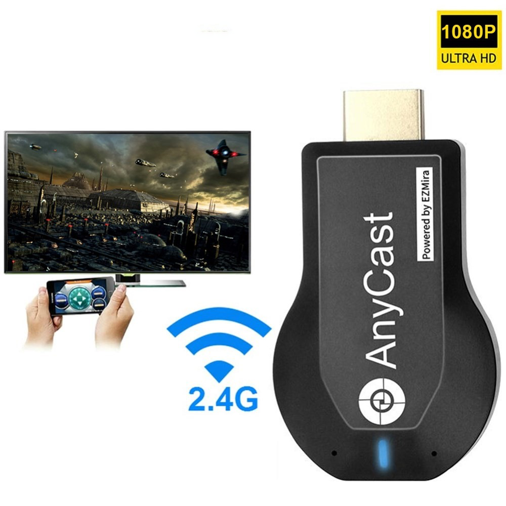 2.4GHz HDMI WiFi 1080p Streaming Dongle Anycast Player Adapter für iOS / MacOS und Android / Windows (DLNA / Miracast / Airplay) - Schwarz