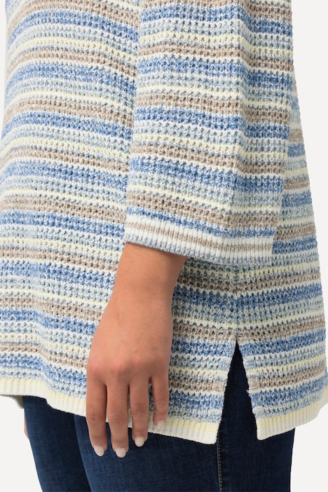Pullover, Ringel, Oversized, Rundhals, 3/4-Arm