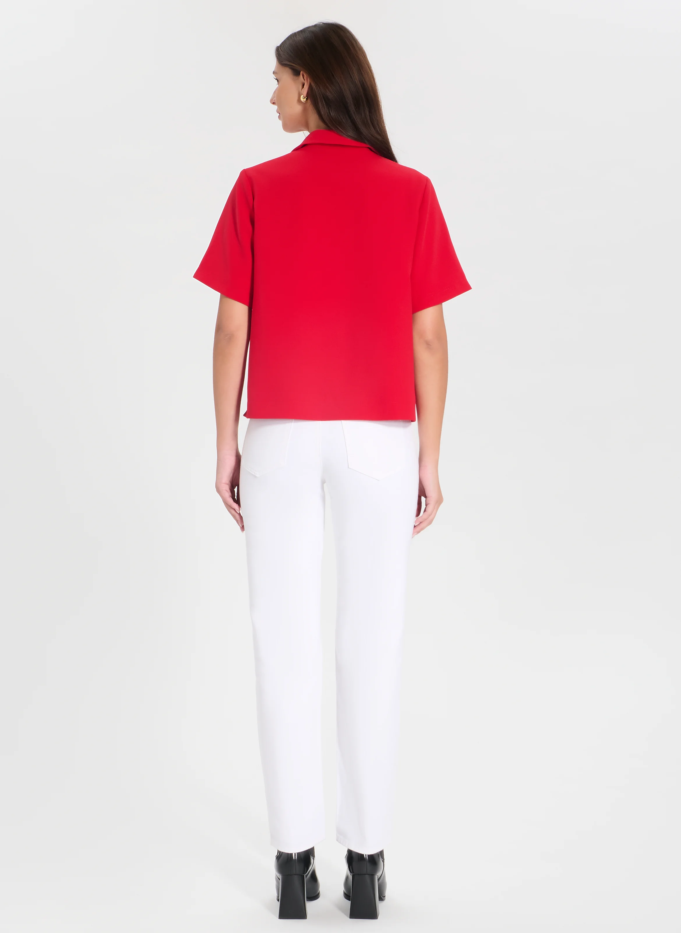 TENDRESSE - Top col chemise | Rouge