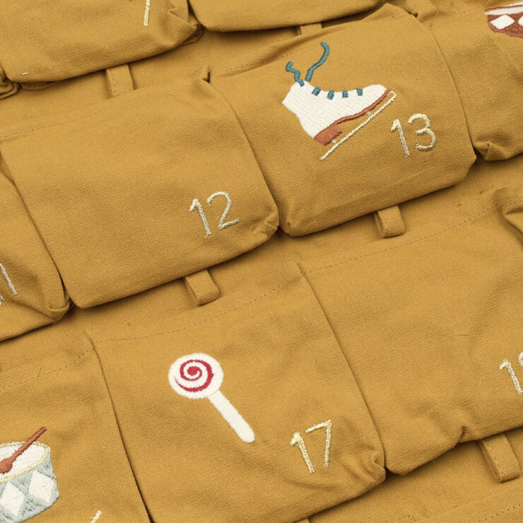 Fabelab Wall Calendar - Nostalgia embroidery - Ochre Ochre