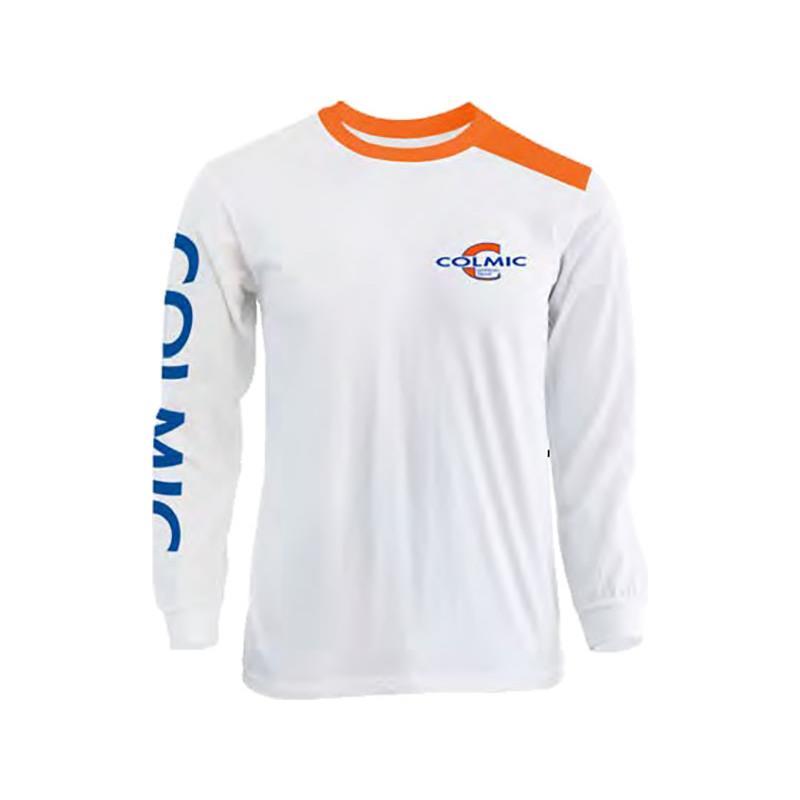Tee Shirt Manches Longues Homme Colmic - Blanc/Orange