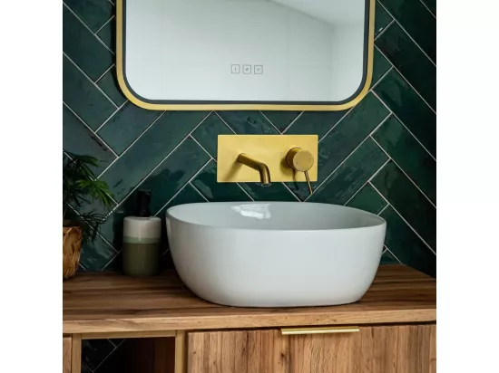 Envol mitigeur encastré lavabo or brossé - Essebagno