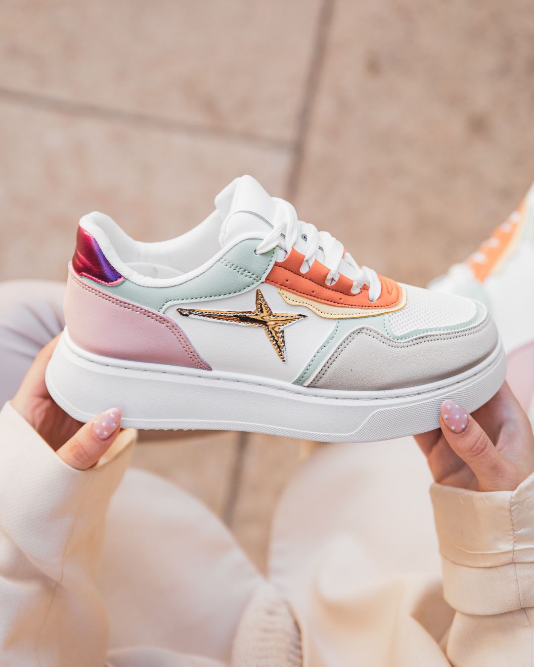Basket femme multicolore à lacets - Nattie