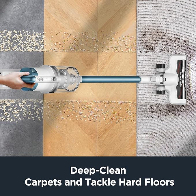 Eureka NEC280TL RapidClean Pro Cordless Cleaner for Hard Floors, Lightweight Vacuum LED Headlights, Convenient Stick and Handheld Vac, White