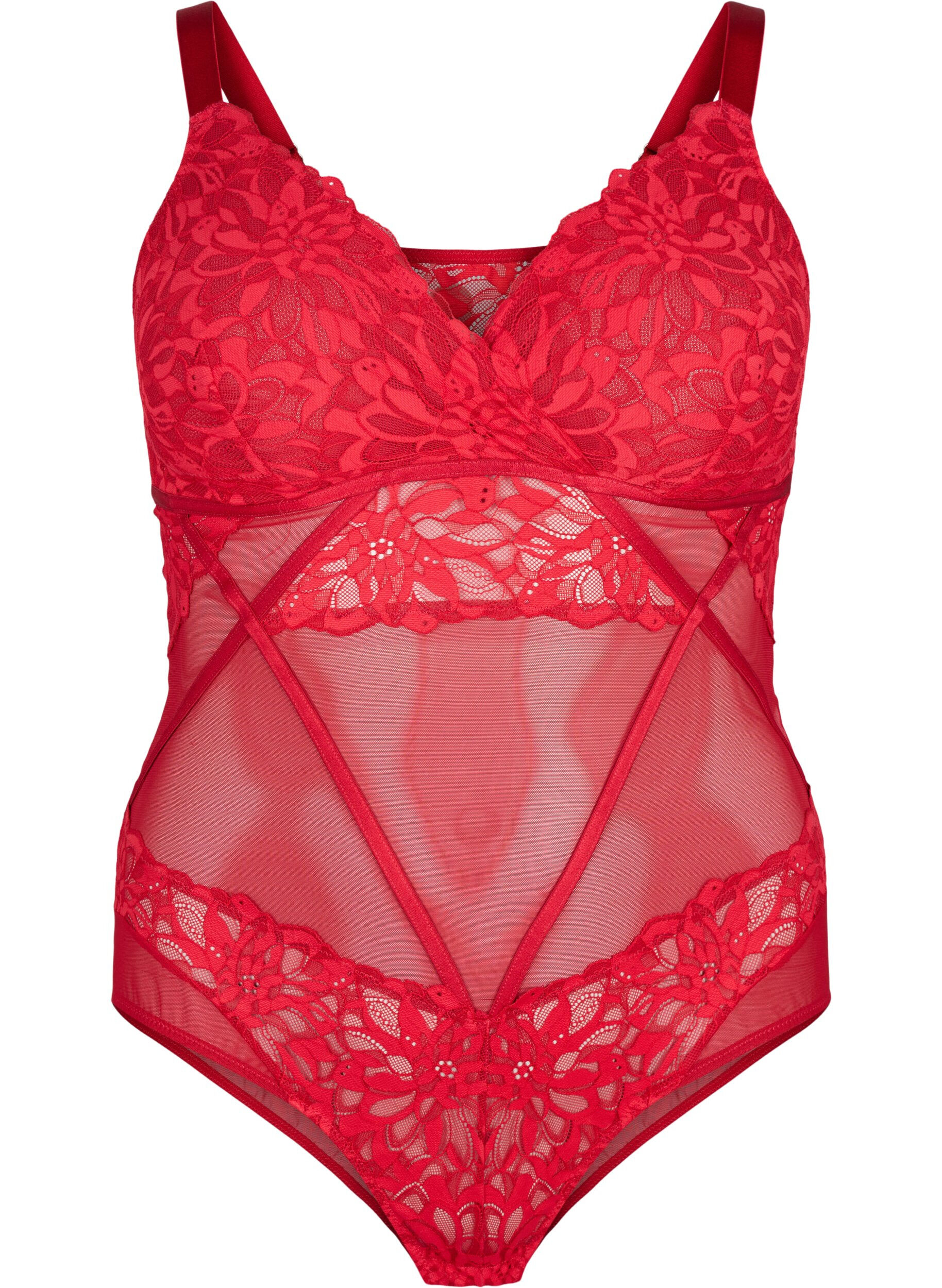 Blonde bodystocking med mesh