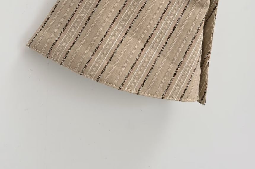 Faiar - Set: Gestreept overhemd met lange mouwen en knoopjes, slim fit + stropdas