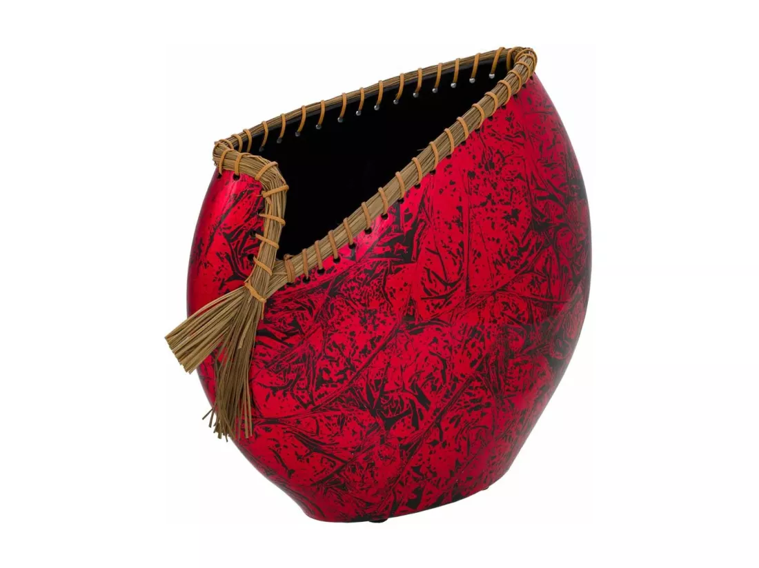 Vase en céramique rouge 35x14,5x36h