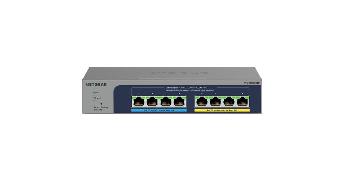 NetgearMS108UP switch  (Grijs)