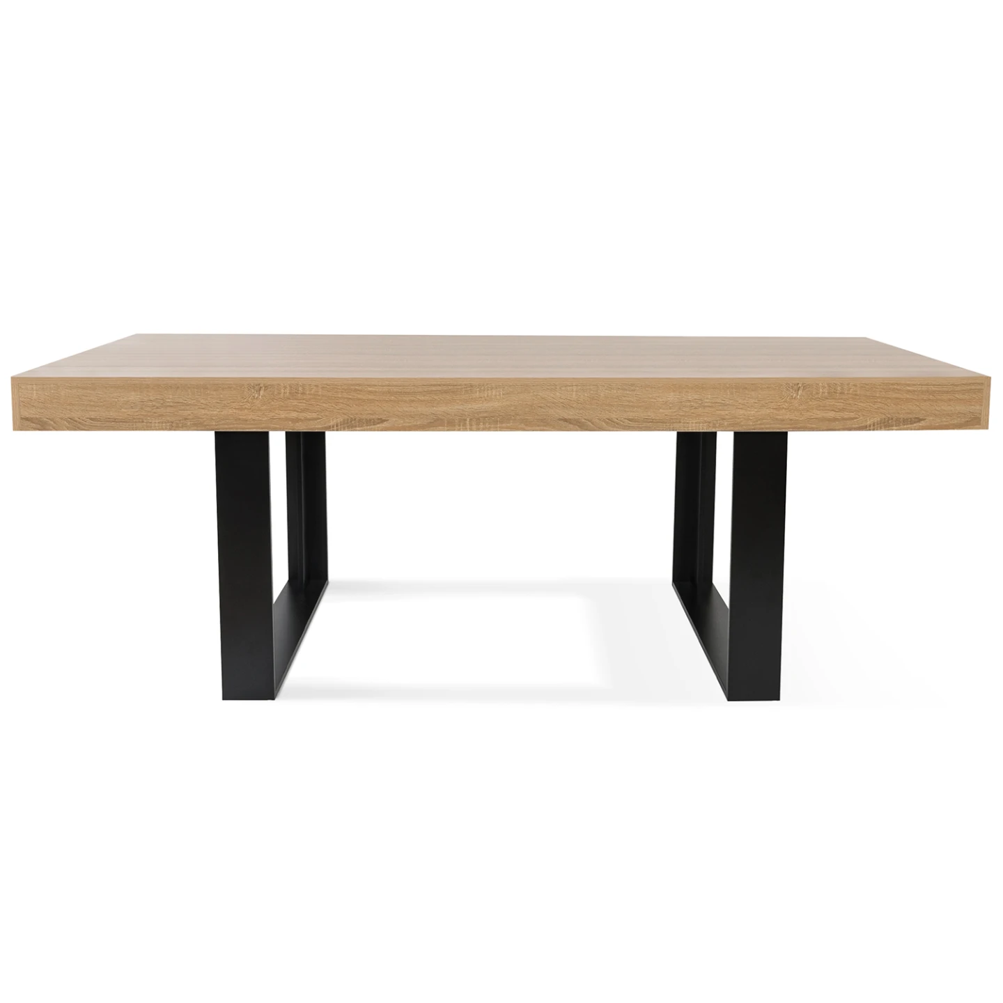 Table à manger rectangle PHOENIX 8 personnes bois et noir 200 cm