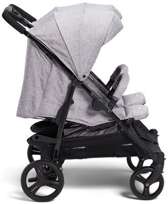 Beemoo Twin Shopper Søsken- & Tvillingvogn, Grey Mélange