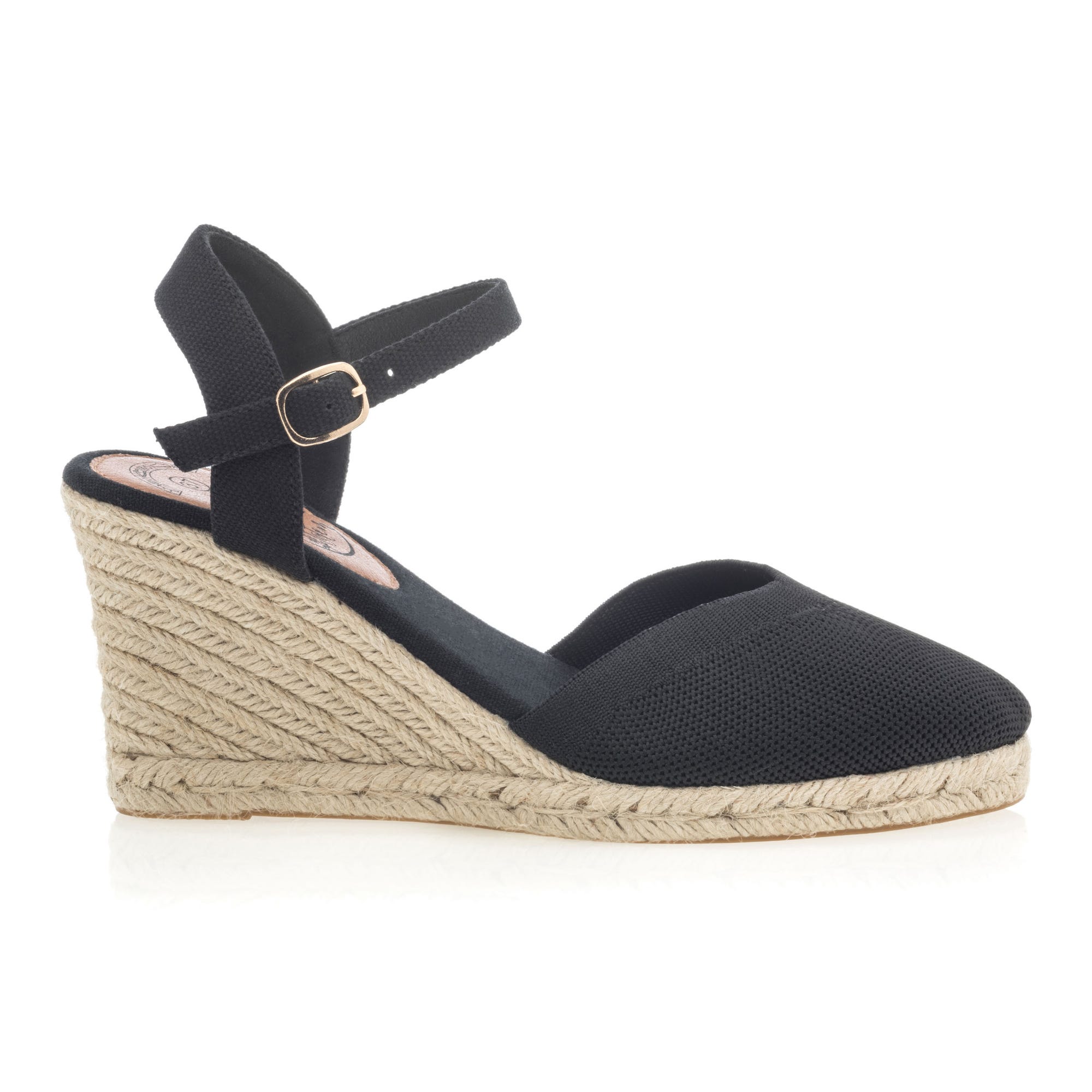 Espadrilles à talon compensé Femme noir