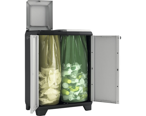Split Premium recyclingkast, zwart kunststof, 220 l